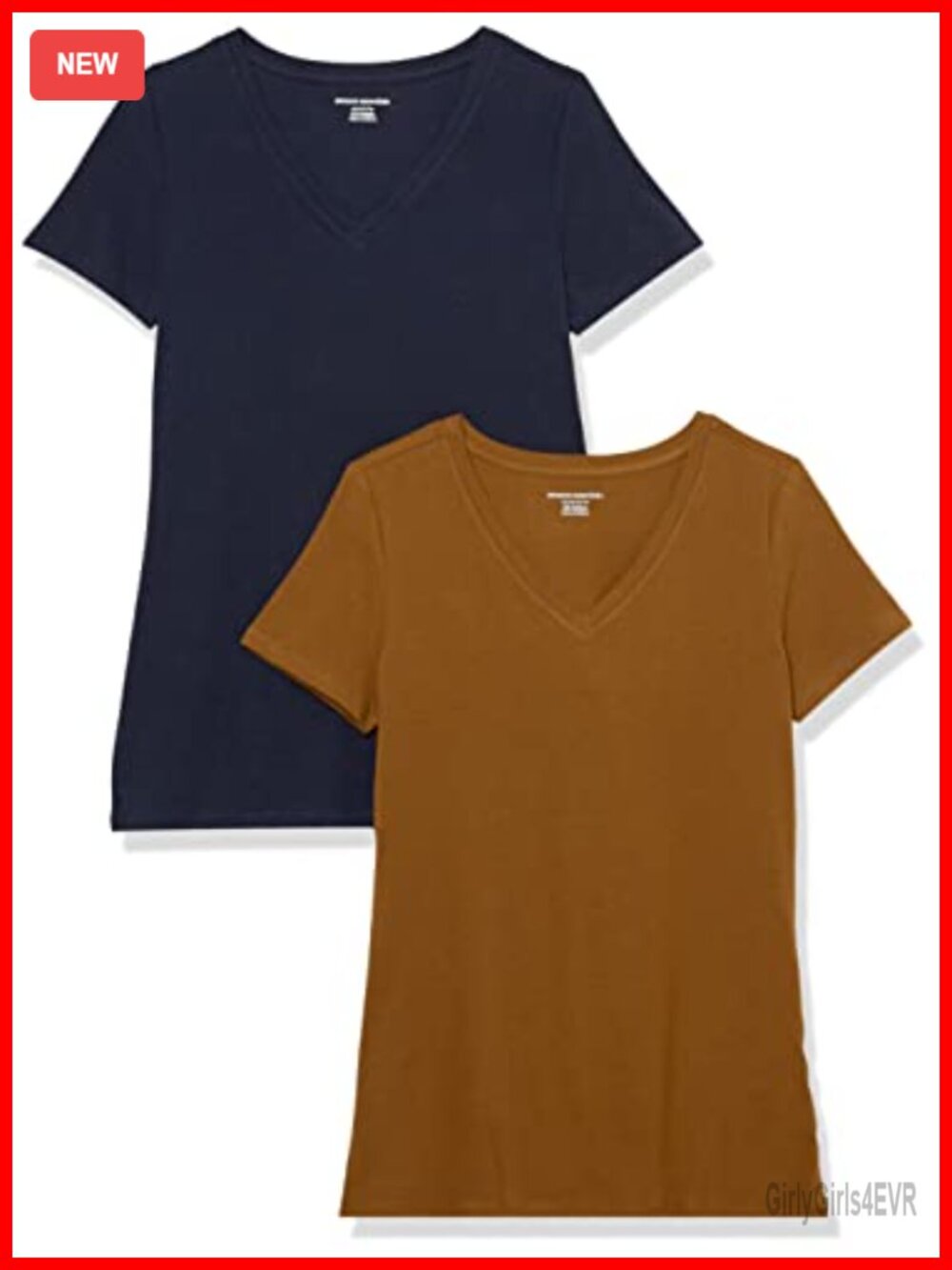Essentials Women's Regular-Fit Short-Sleeve V-Neck T-Shirt Cotton Modal